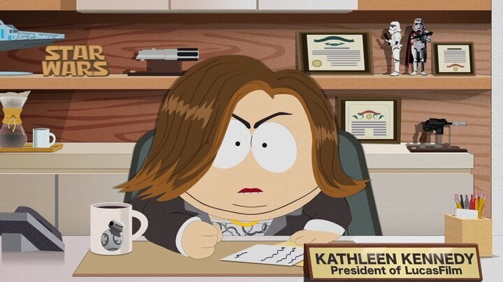 “South Park”, Disney ve Kathleen Kennedy’yi ele alarak karakterlerini “patriklere karşı farklı kadınlar” ile değiştiriyor.