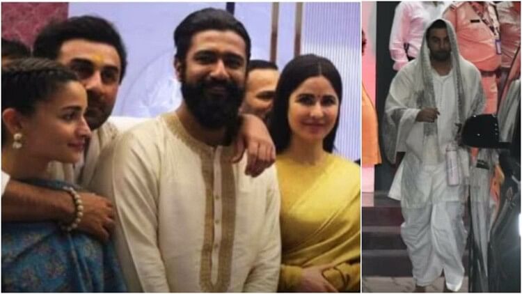 Ranbir Kapoor puts his arm around Vicky Kaushal as they pose with other Bollywood celebs at Ayodhya Ram Mandir – Entertainment News: Amar Ujala